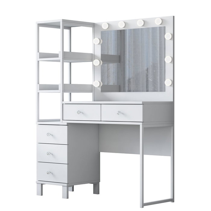 Hanah Home Mesa de Maquillaje Blanca con 10 Focos Hanah Home Mesa de Maquillaje Blanca con 10 Focos